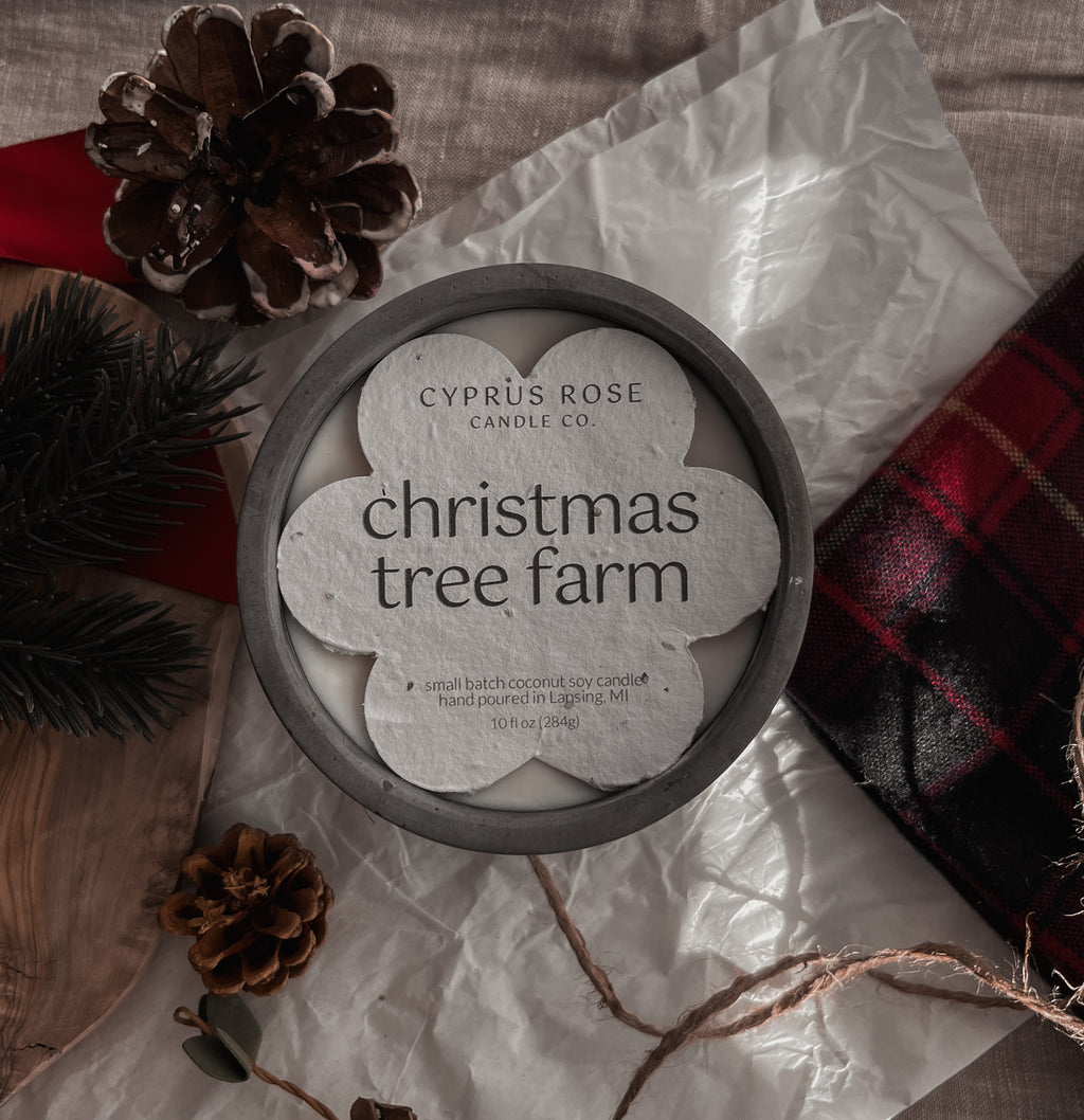Christmas Tree Farm - 10oz Concrete Candle