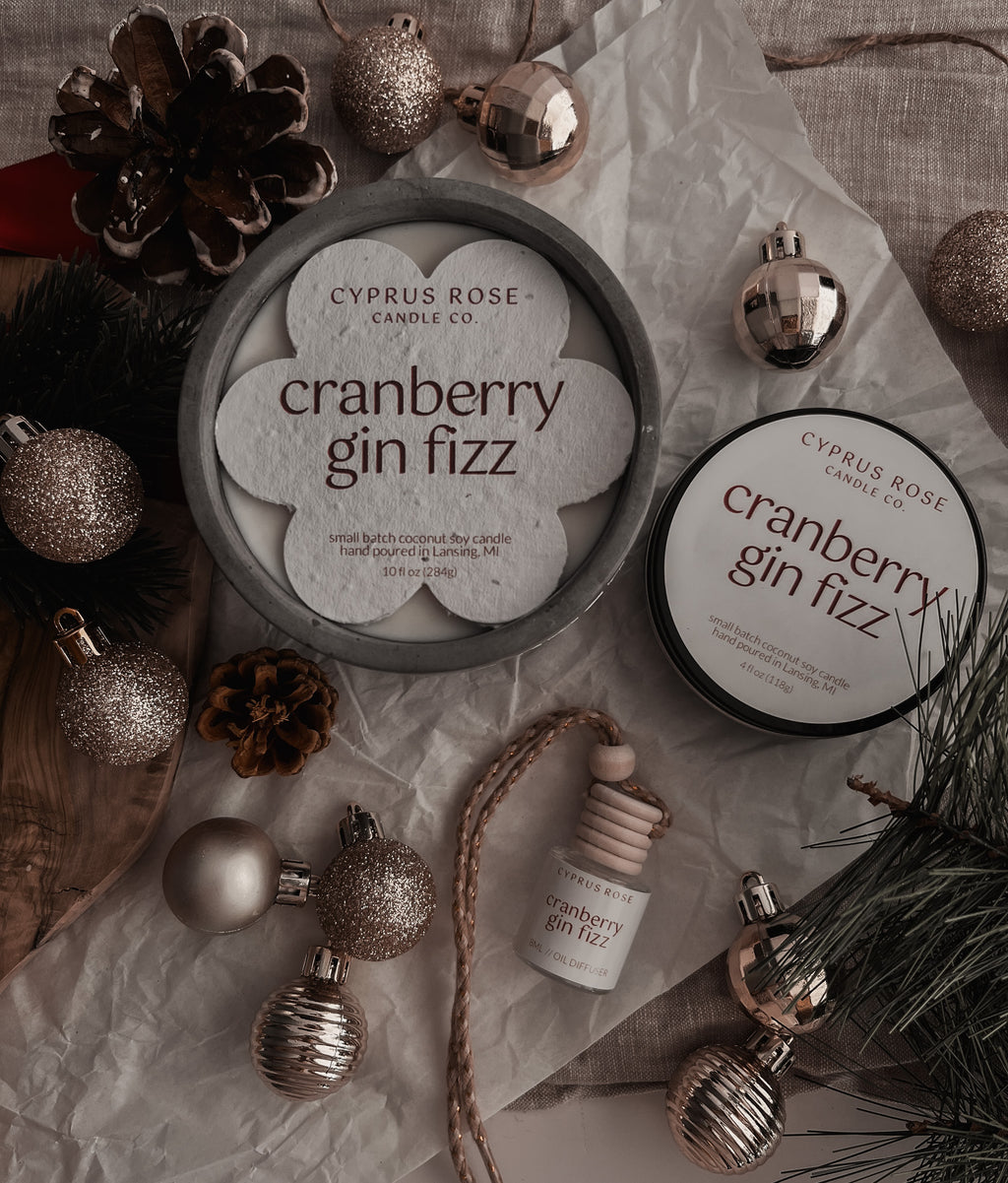 Cranberry Gin Fizz - 10oz Concrete Candle