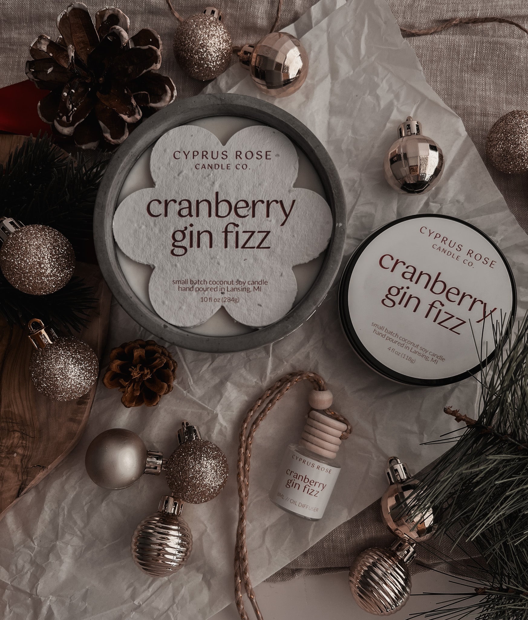 Cranberry Gin Fizz - 10oz Concrete Candle