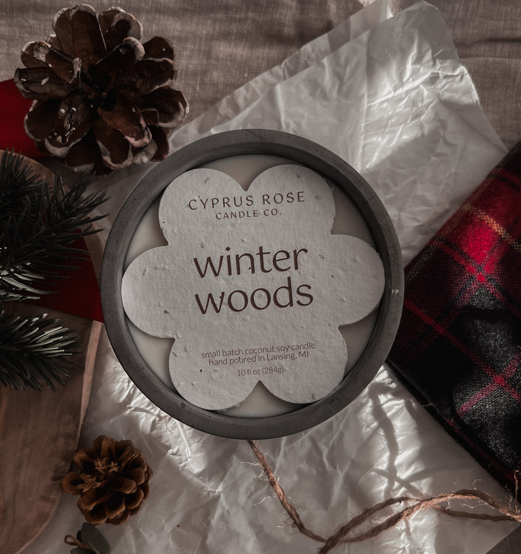 Winter Woods - 10oz Concrete Candle