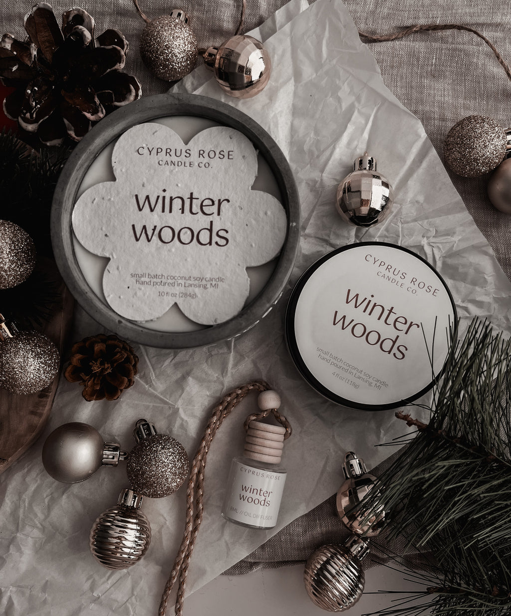 Winter Woods - 10oz Concrete Candle