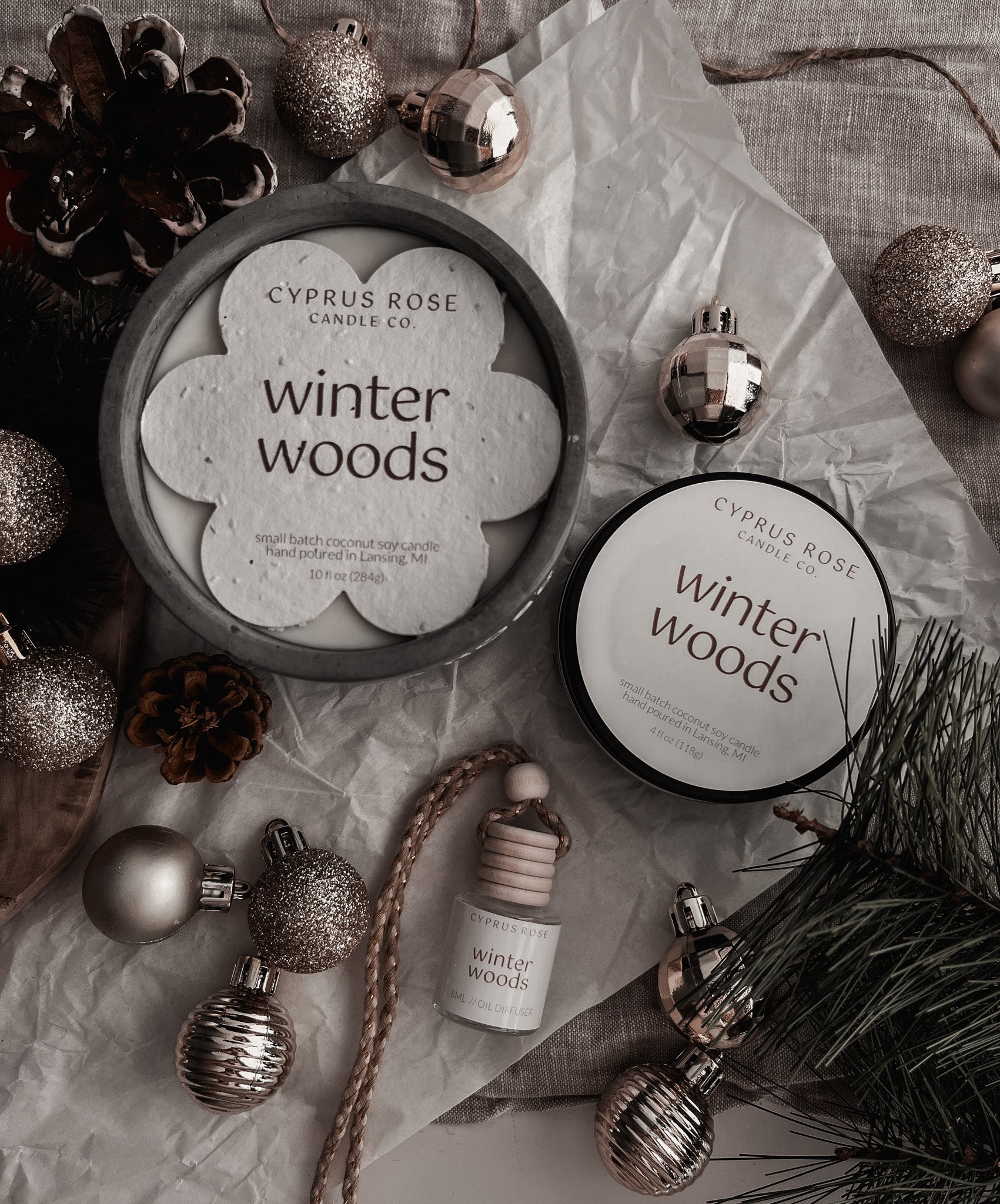 Winter Woods - 10oz Concrete Candle