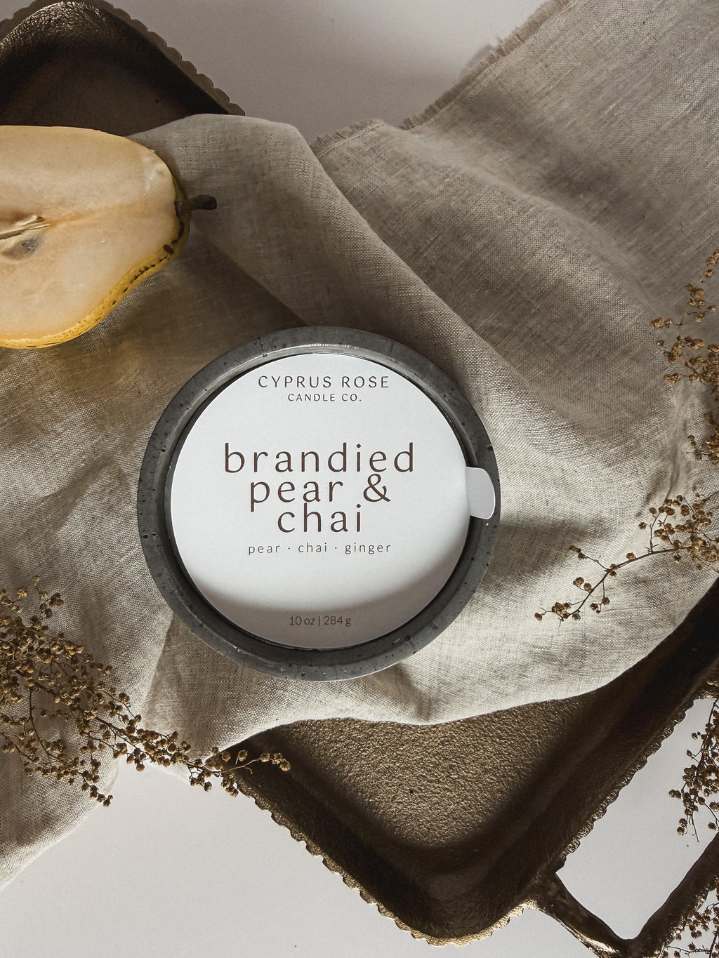 Brandied Pear & Chai - 10oz Concrete Candle